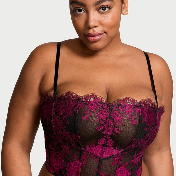 Victoria’s Secret Lace Corset Top – M‑DD | Coquette Boudoir Glam | Floral | Y2K - Picture 2 of 7